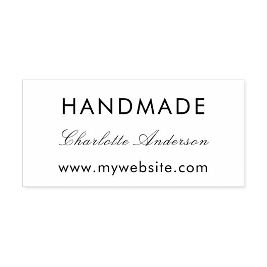 Website met handgemaakte naam rubberstempel (Afrduk)