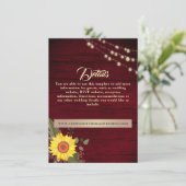 Website met informatie over zonnebloemen Rustic Wo Informatiekaartje (Staand voorkant)