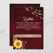 Website met informatie over zonnebloemen Rustic Wo Informatiekaartje (Voorkant / Achterkant)