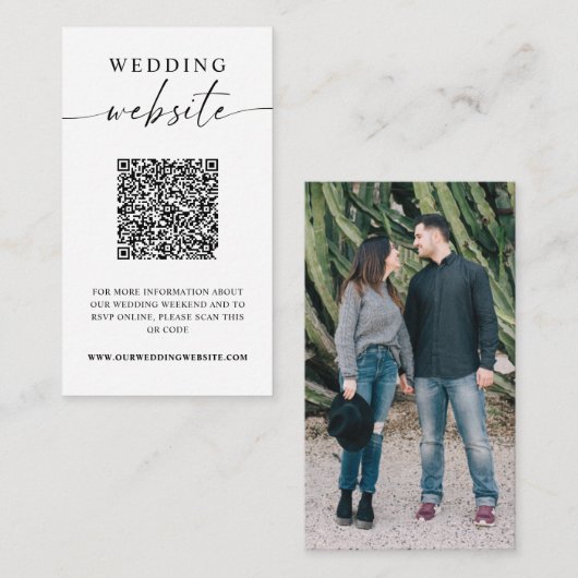 Website met minimalistische QR-code Informatiekaartje (Voorkant / Achterkant)