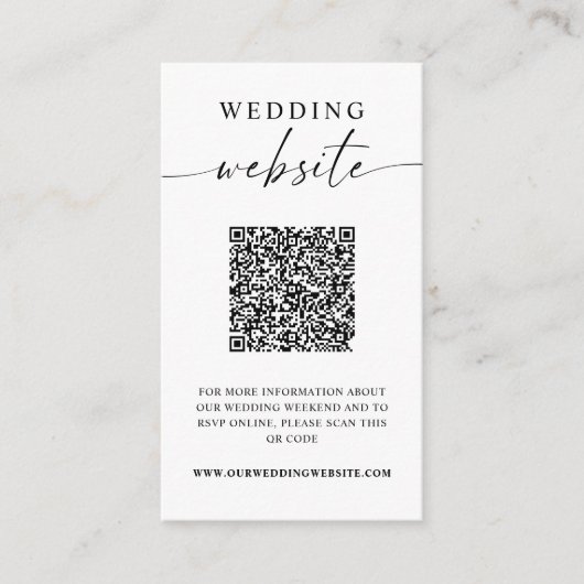 Website met minimalistische QR-code Informatiekaartje (Voorkant)