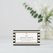 Website met Nautical Gold Anchor, Black & Gold Wed Informatiekaartje (Staand voorkant)