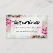 Website met roze Rozen en pony Wedding Informatiekaartje (Voorkant)