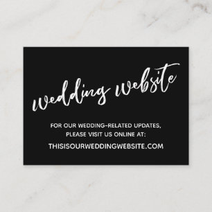 Website met witte en zwarte bruiloft en sla de dat visitekaartje
