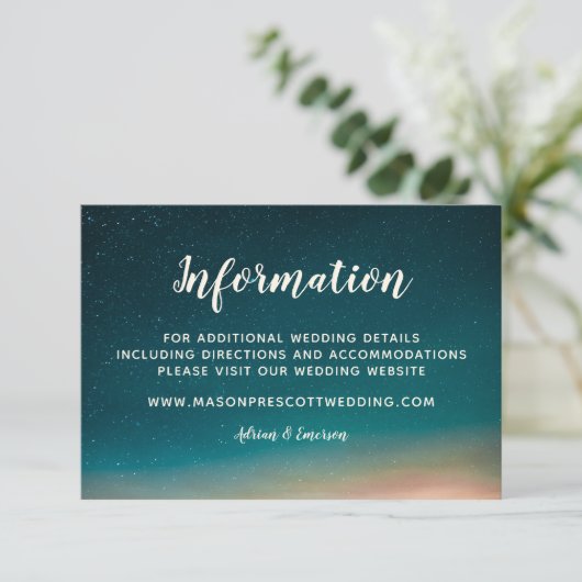 Website Naight Sky Galaxy Mountain Sunrise Informatiekaartje (Staand voorkant)