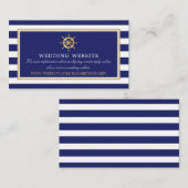 Website Nautical Gold Wheel, Navy & Gold Wedding Informatiekaartje (Voorkant / Achterkant)