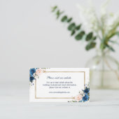 Website Navy Blue Blush Pink Geometric Wedding Informatiekaartje (Staand voorkant)