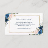 Website Navy Blue Blush Pink Geometric Wedding Informatiekaartje (Voorkant)