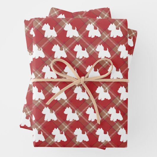 Website op een tartan achtergrond inpakpapier (In situ)