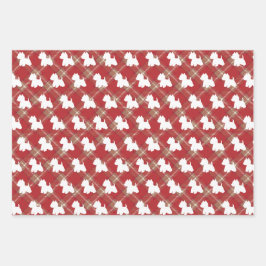 Website op een tartan achtergrond inpakpapier vel