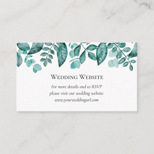 Website over Blauwgroen Grieks huwelijk Informatiekaartje (Voorkant)