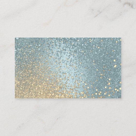 Website over bruiloft - Blauw en goudglitter Informatiekaartje (Achterkant)