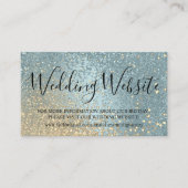 Website over bruiloft - Blauw en goudglitter Informatiekaartje (Voorkant)