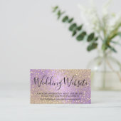 Website over bruiloft - Lavender en Gold Glitter Informatiekaartje (Staand voorkant)
