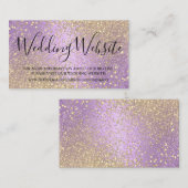Website over bruiloft - Lavender en Gold Glitter Informatiekaartje (Voorkant / Achterkant)