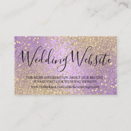 Website over bruiloft - Lavender en Gold Glitter Informatiekaartje
