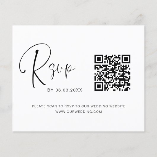 Website over budgettaire QR-code RSVP-bruiloft (Voorkant)