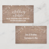 Website over het binden van scripts, Burlap & Ligh Informatiekaartje (Voorkant / Achterkant)