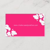 Website over het hete-roze Damask Wedding Informatiekaartje (Achterkant)