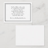 Website over het huwelijk met zwarte en witte Flor Informatiekaartje (Voorkant / Achterkant)