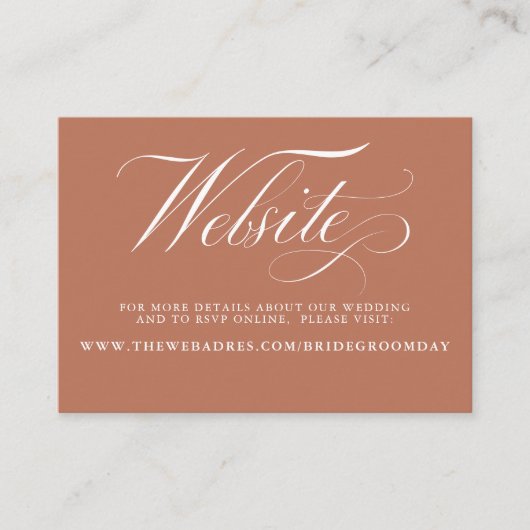 Website over het huwelijk tussen Rust en Terracott Visitekaartje (Voorkant)