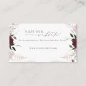 Website over het huwelijk van Elegant Burgundy Dus Informatiekaartje (Voorkant)