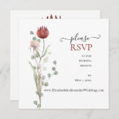 Website over het lente-Floral bruiloft RSVP (Voorkant / Achterkant)