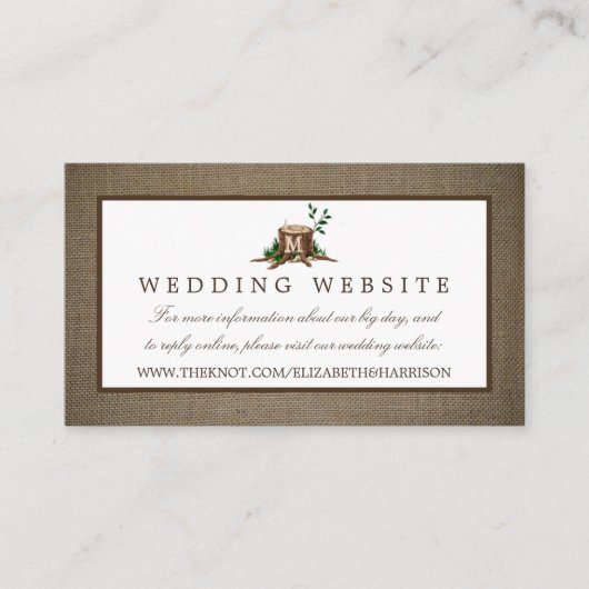 Website over landenmonogram en bruiloft informatiekaartje (Voorkant)