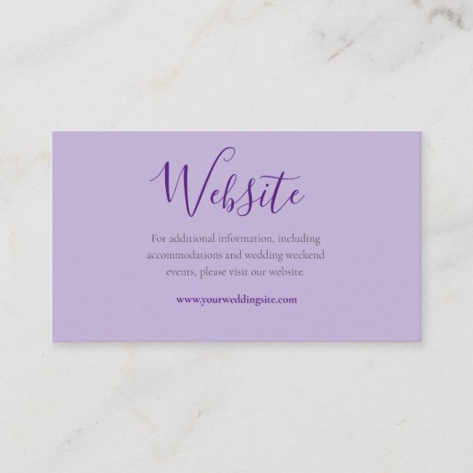Website over Paars en Lila bruiloft — Website - De Informatiekaartje (Voorkant)