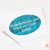 Website Promotie Ontwerp met kortingscode optie Ovale Sticker (Envelop)