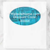 Website Promotie Ontwerp met kortingscode optie Ovale Sticker (Tas)