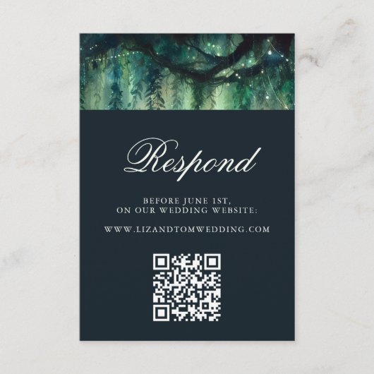 Website QR Code Betoverde Tuin Huwelijk RSVP Informatiekaartje (Voorkant)