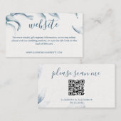 Website QR-code blauwe waterverf moderne eenvoudig Informatiekaartje (Voorkant / Achterkant)