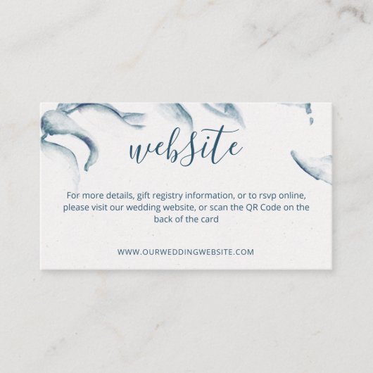 Website QR-code blauwe waterverf moderne eenvoudig Informatiekaartje (Voorkant)