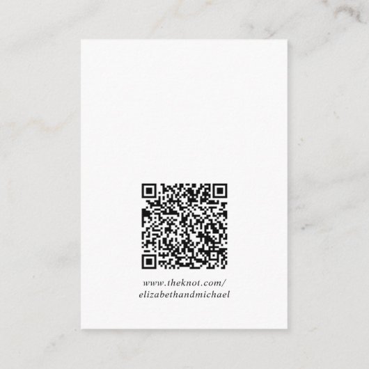 Website QR-code Elegant Arch Photo Weddenschap Informatiekaartje (Achterkant)