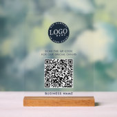 Website QR Code en Business Logo Simple Acryl Bord (Neutraal)