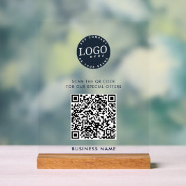 Website QR Code en Business Logo Simple Acryl Bord