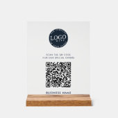 Website QR Code en Business Logo Simple Acryl Bord (Voorkant)