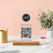 Website QR Code en Business Logo Simple Acryl Bord (Huwelijk)