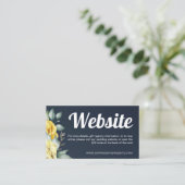 Website QR-code gele waterverf modern marineblauw Informatiekaartje (Staand voorkant)