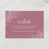 Website Roos Elegant Silver Lace Wedding Informatiekaartje (Voorkant)