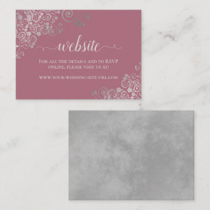 Website Roos Elegant Silver Lace Wedding Informatiekaartje