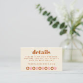 Website roze en roest Mid Mod Chic Wedding Informatiekaartje (Staand voorkant)