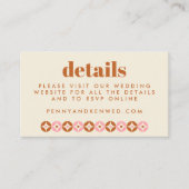 Website roze en roest Mid Mod Chic Wedding Informatiekaartje (Voorkant)