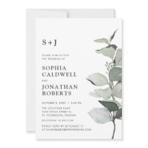 Website RSVP Eucalyptus Sage Monogram Bruiloft