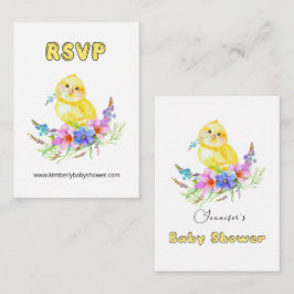 website RSVP Online Little Chick Baby shower Informatiekaartje