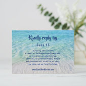Website RSVP-reactie Moderne tropische zee Strand RSVP Kaartje (Staand voorkant)