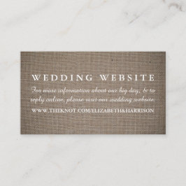 website Rustic Burlap Wedding Informatiekaartje