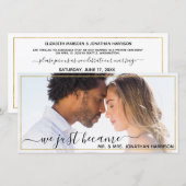 Website Simple Elegant Black & Gold Just Married Aankondiging (Voorkant / Achterkant)