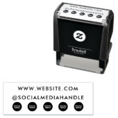 Website Social Media Icons Zakelijk Promotie Zelfinktende Stempel (In situ)